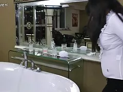 Matura blonda prezinta păsărică păros